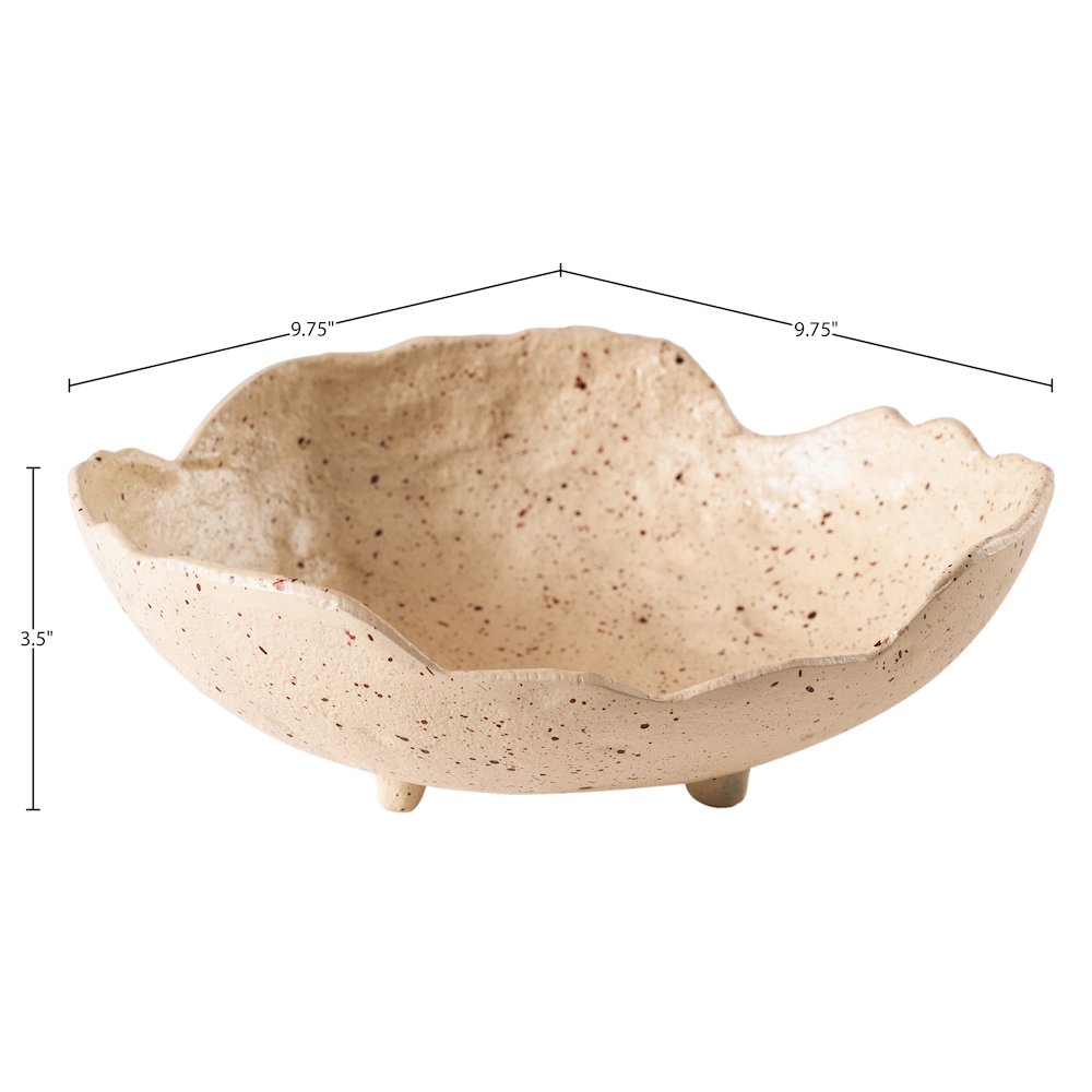 Calyx Beige Aluminum Decorative Bowl