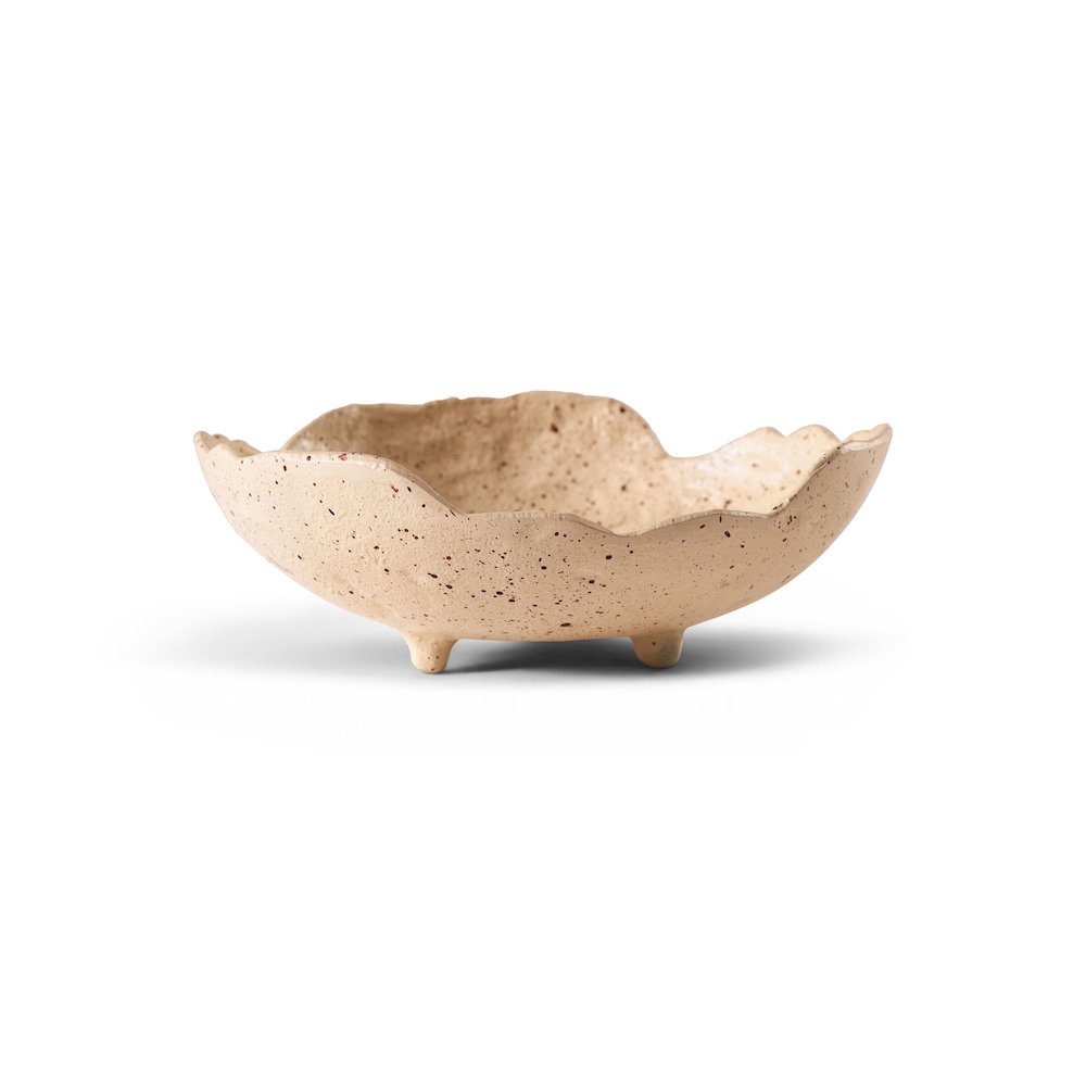Calyx Beige Aluminum Decorative Bowl