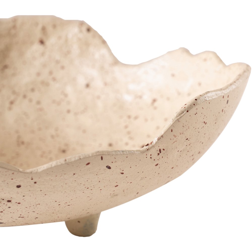 Calyx Beige Aluminum Decorative Bowl