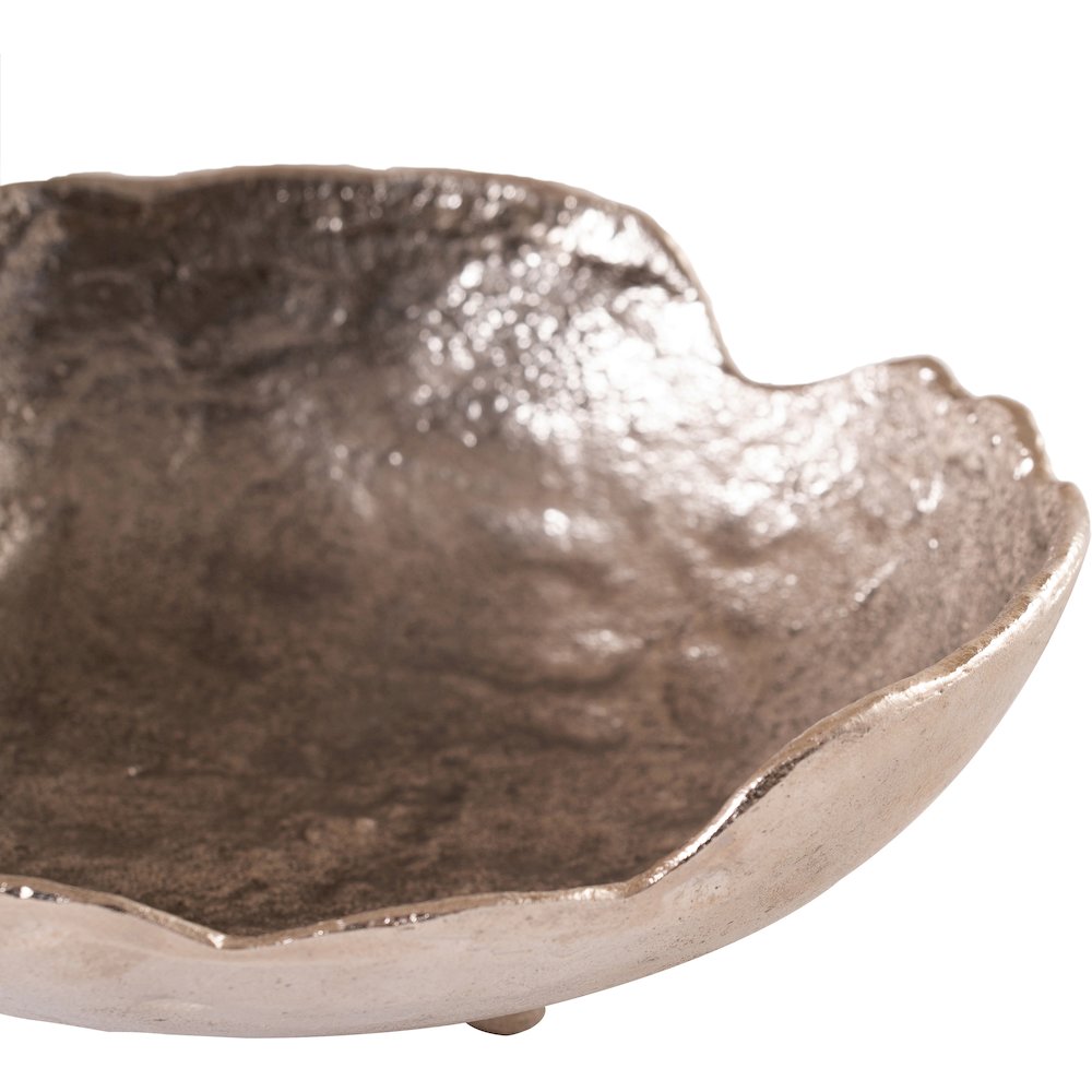 Calyx Silver Aluminum Decorative Bowl