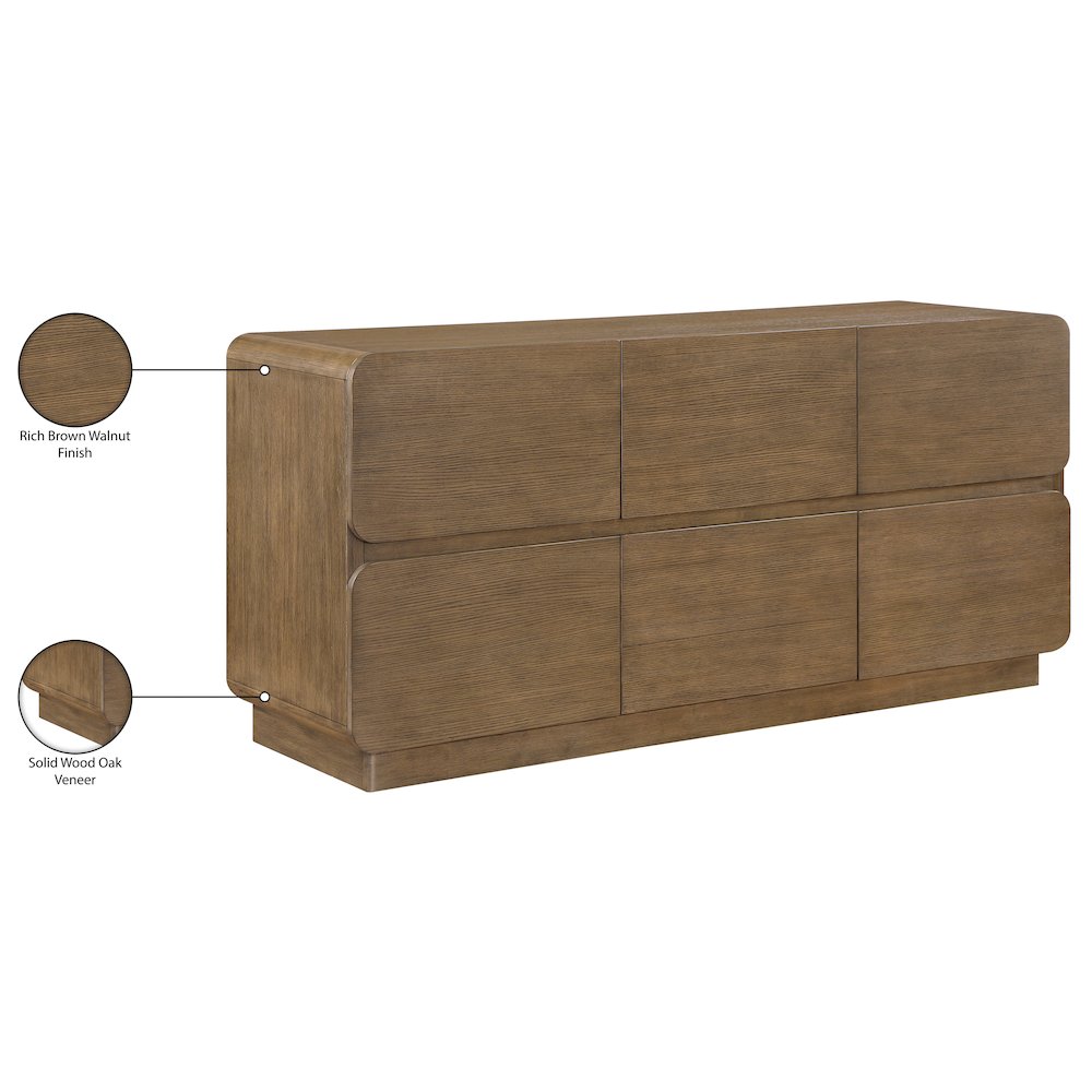 Adagio Brown Solid Wood And Oak Veneer Dresser