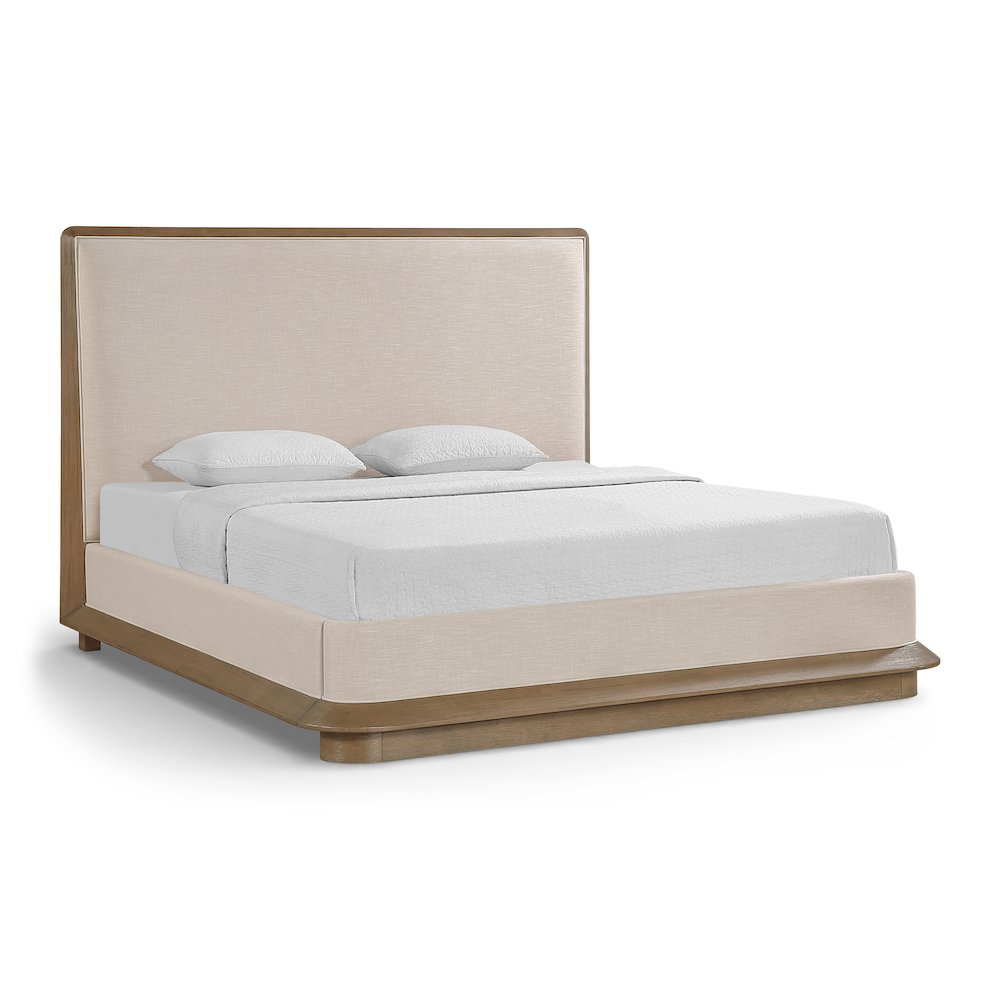 Adagio Brown Fabric Upholstered King Bed (3 Boxes)