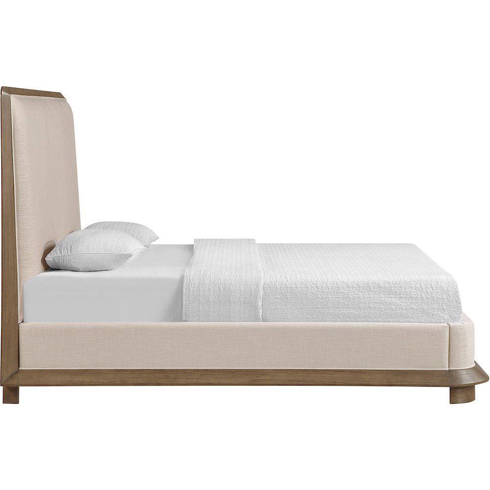 Adagio Brown Fabric Upholstered King Bed (3 Boxes)