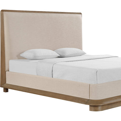 Adagio Brown Fabric Upholstered King Bed (3 Boxes)