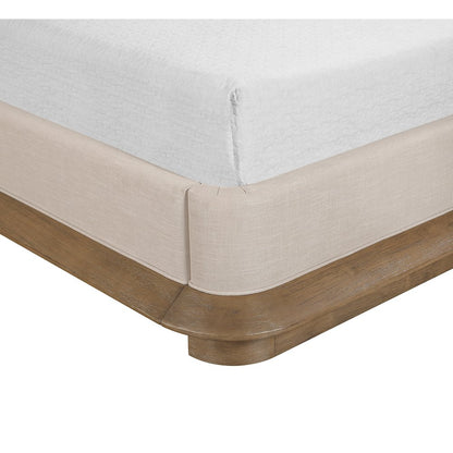 Adagio Brown Fabric Upholstered King Bed (3 Boxes)
