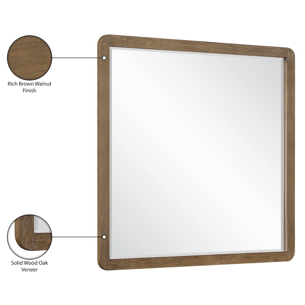 Adagio Brown Solid Wood And Oak Veneer Mirror