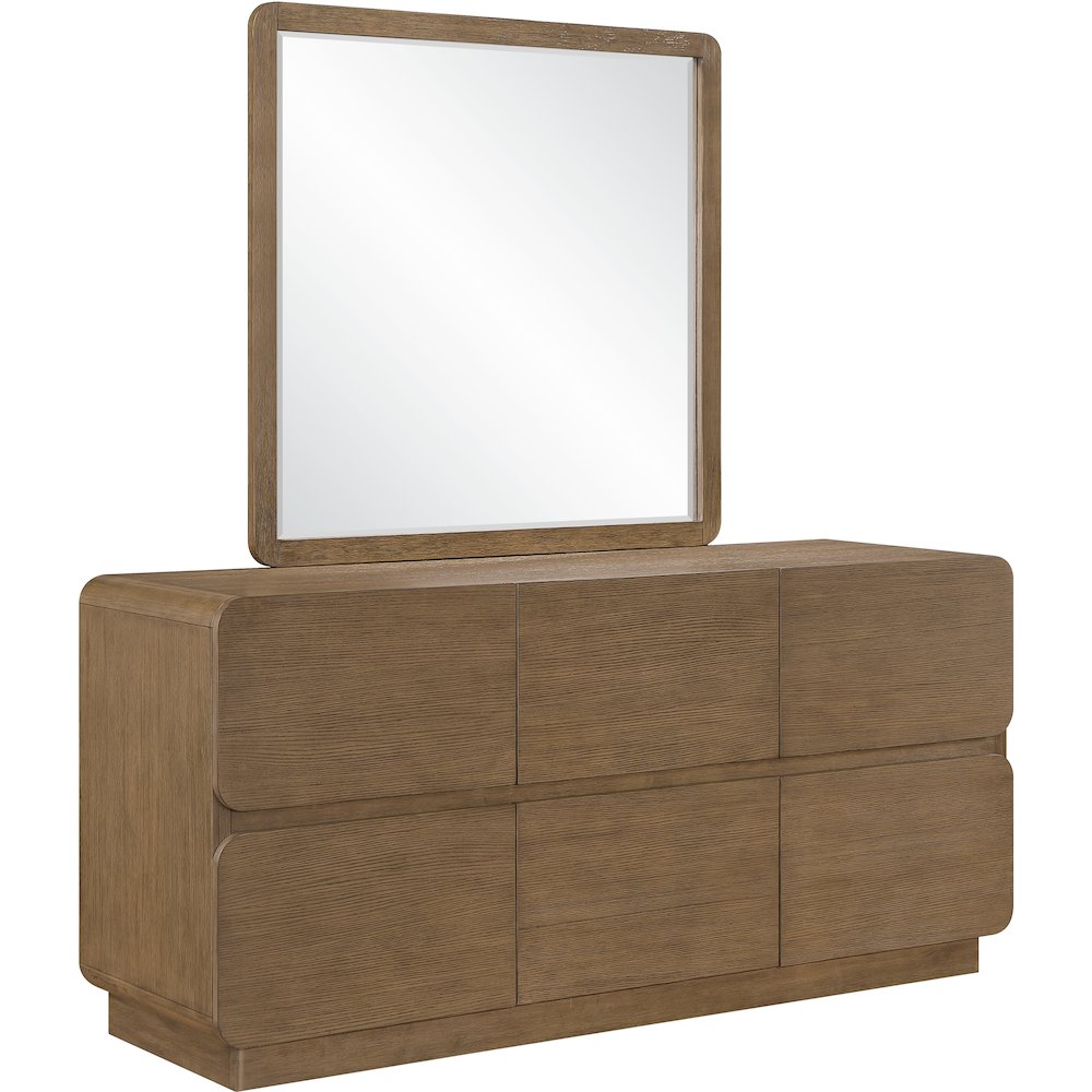 Adagio Brown Solid Wood And Oak Veneer Mirror