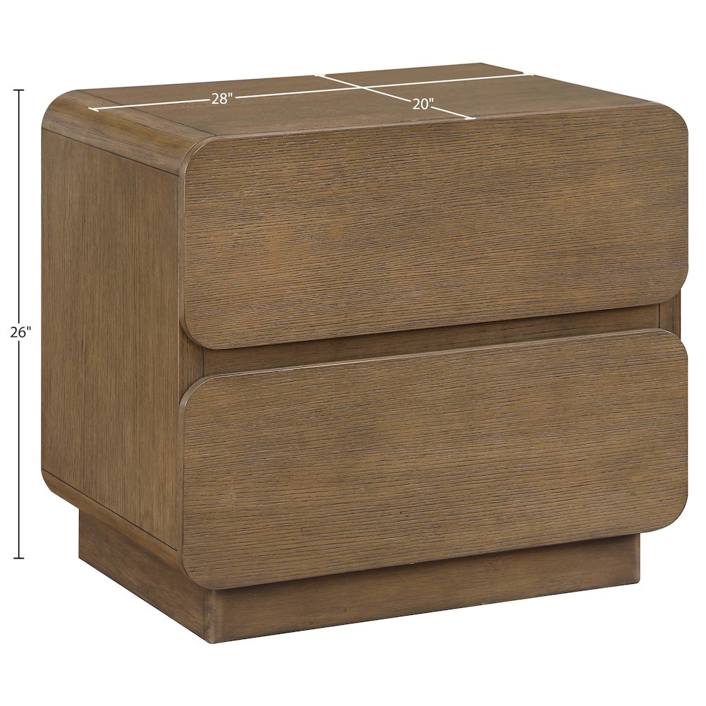 Adagio Brown Solid Wood And Oak Veneer Nightstand