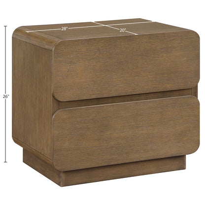 Adagio Brown Solid Wood And Oak Veneer Nightstand