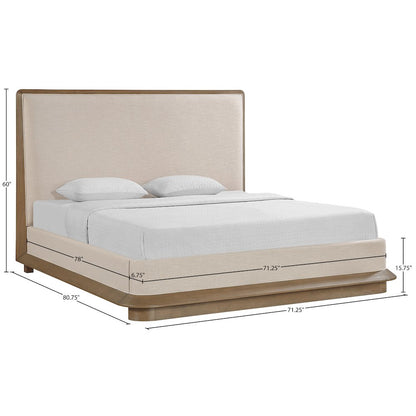 Adagio Brown Fabric Upholstered Queen Bed (3 Boxes)