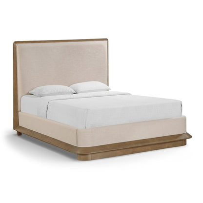 Adagio Brown Fabric Upholstered Queen Bed (3 Boxes)