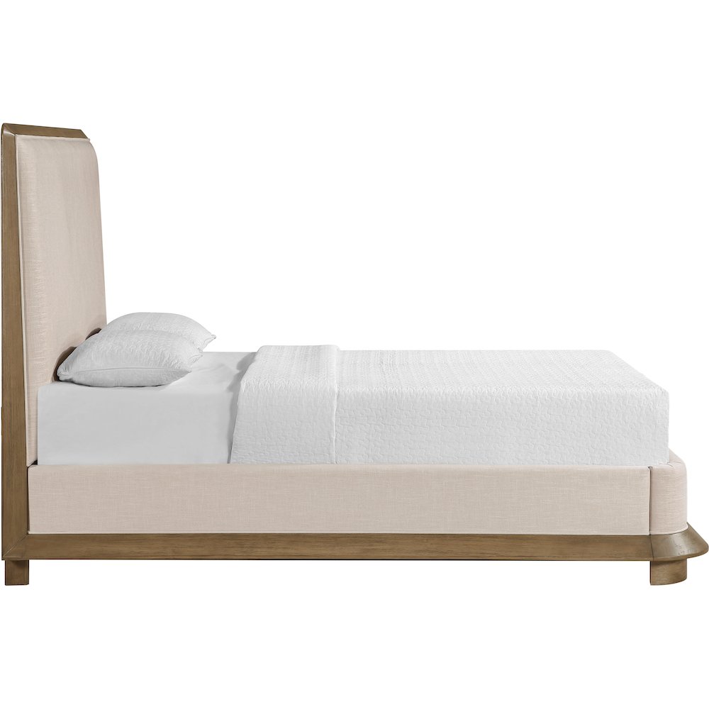 Adagio Brown Fabric Upholstered Queen Bed (3 Boxes)