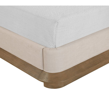 Adagio Brown Fabric Upholstered Queen Bed (3 Boxes)