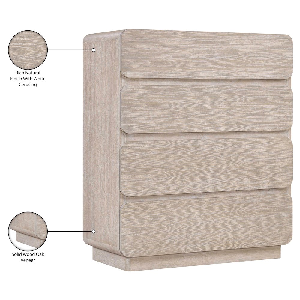 Adagio Natural Solid Wood And Oak Veneer Chest