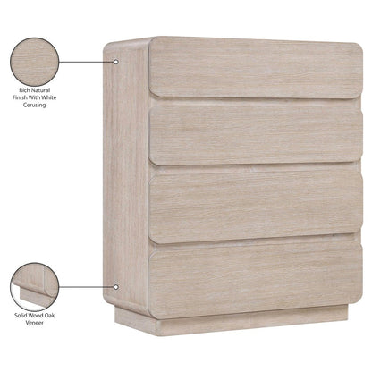 Adagio Natural Solid Wood And Oak Veneer Chest