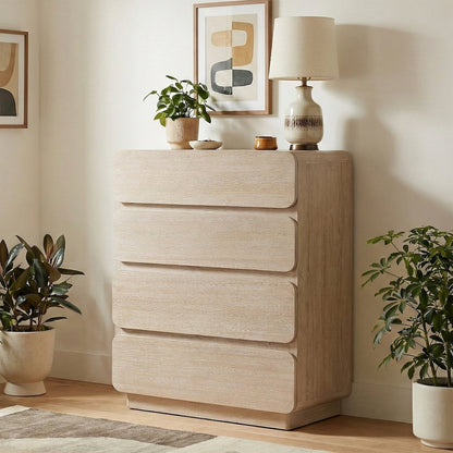 Adagio Natural Solid Wood And Oak Veneer Chest