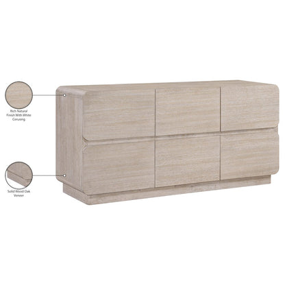 Adagio Natural Solid Wood And Oak Veneer Dresser