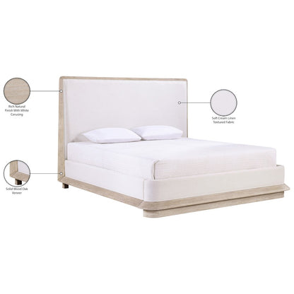 Adagio Natural Fabric Upholstered King Bed (3 Boxes)