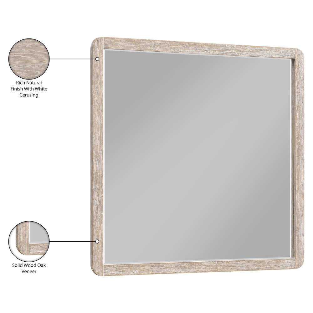Adagio Natural Solid Wood And Oak Veneer Mirror