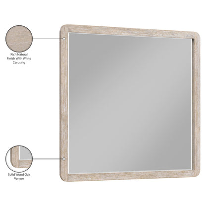 Adagio Natural Solid Wood And Oak Veneer Mirror