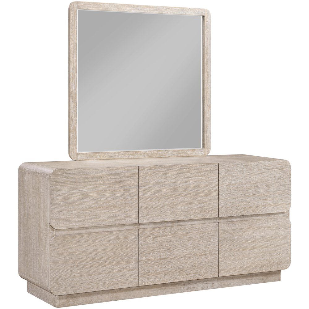 Adagio Natural Solid Wood And Oak Veneer Mirror