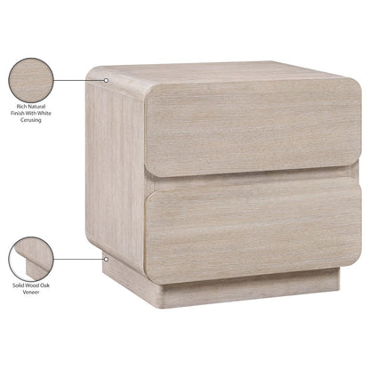Adagio Natural Solid Wood And Oak Veneer Nightstand