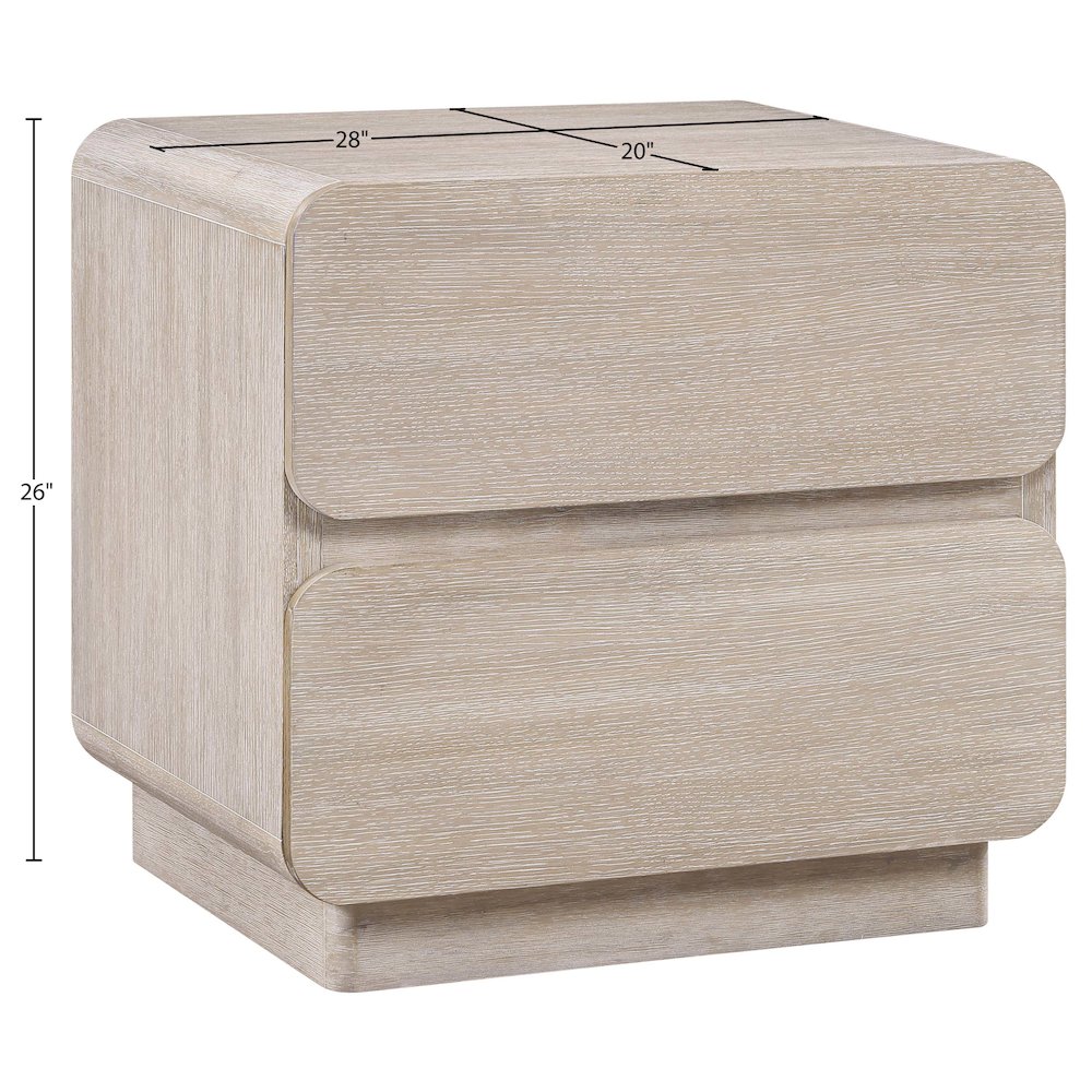 Adagio Natural Solid Wood And Oak Veneer Nightstand
