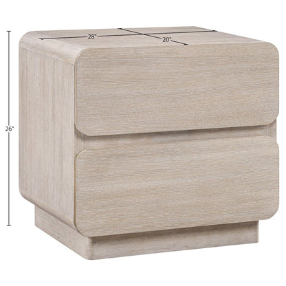 Adagio Natural Solid Wood And Oak Veneer Nightstand