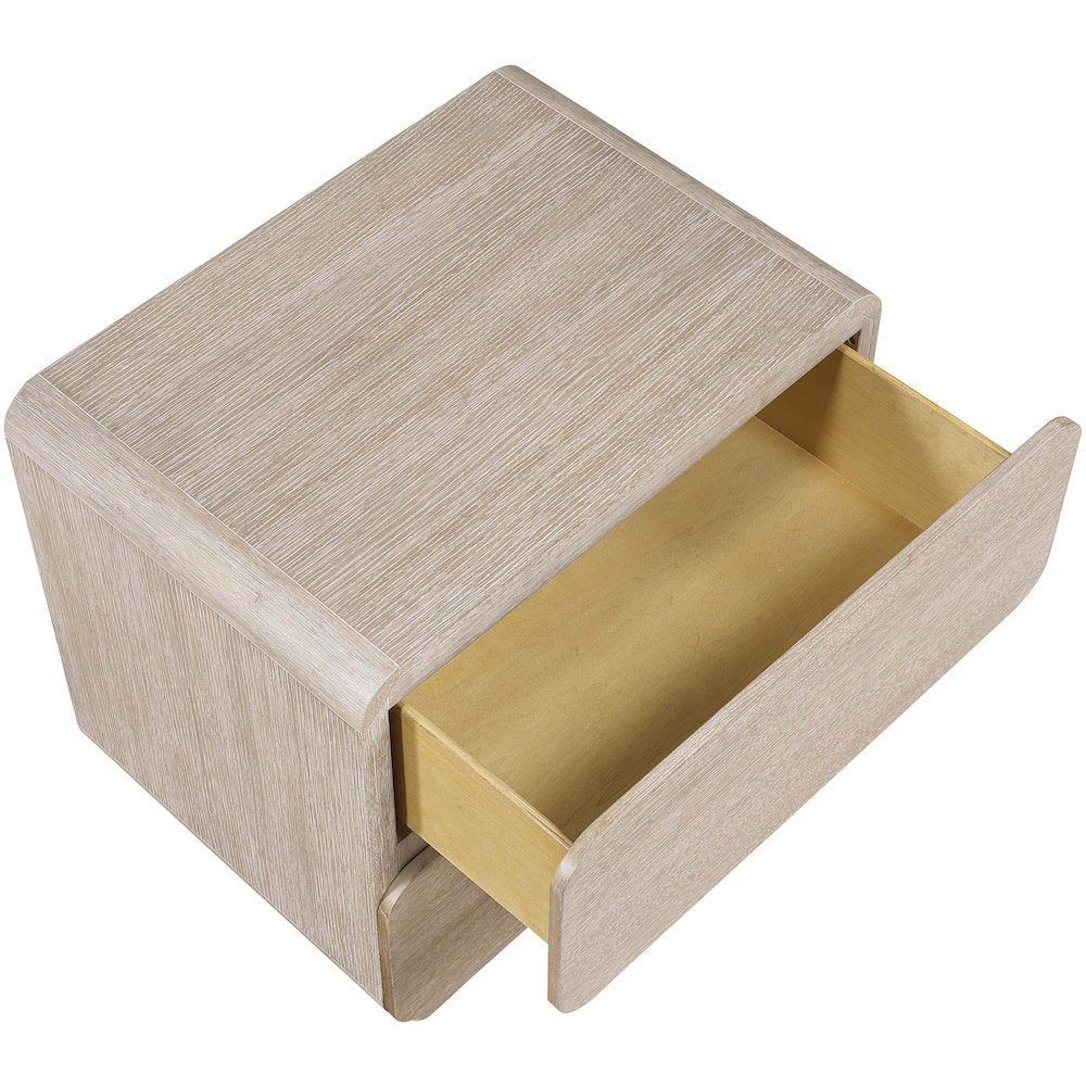 Adagio Natural Solid Wood And Oak Veneer Nightstand