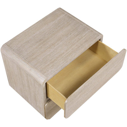 Adagio Natural Solid Wood And Oak Veneer Nightstand