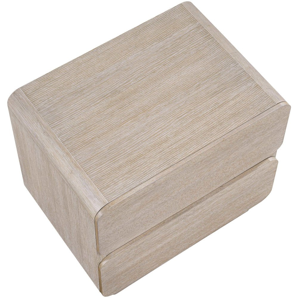 Adagio Natural Solid Wood And Oak Veneer Nightstand