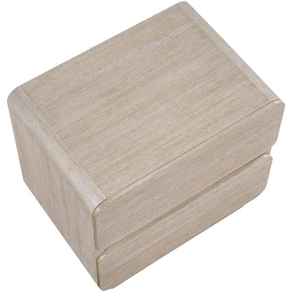Adagio Natural Solid Wood And Oak Veneer Nightstand