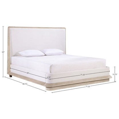 Adagio Natural Fabric Upholstered Queen Bed (3 Boxes)
