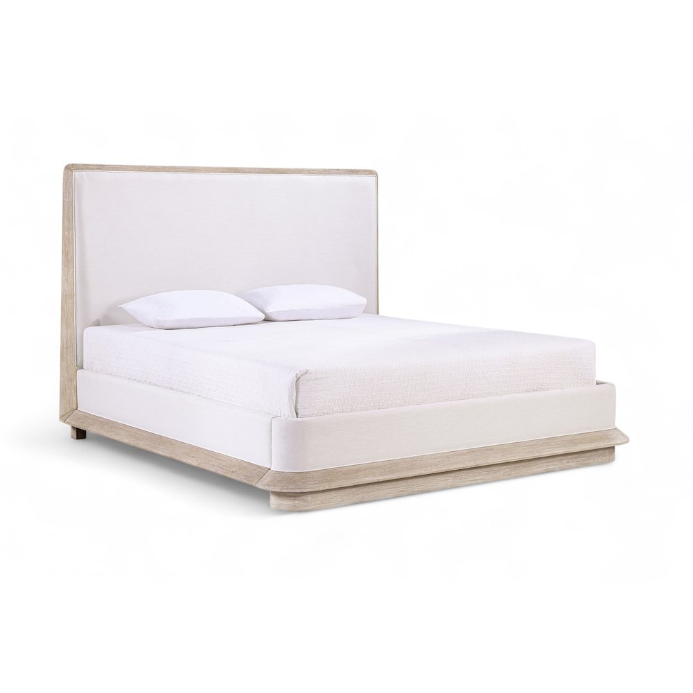 Adagio Natural Fabric Upholstered Queen Bed (3 Boxes)