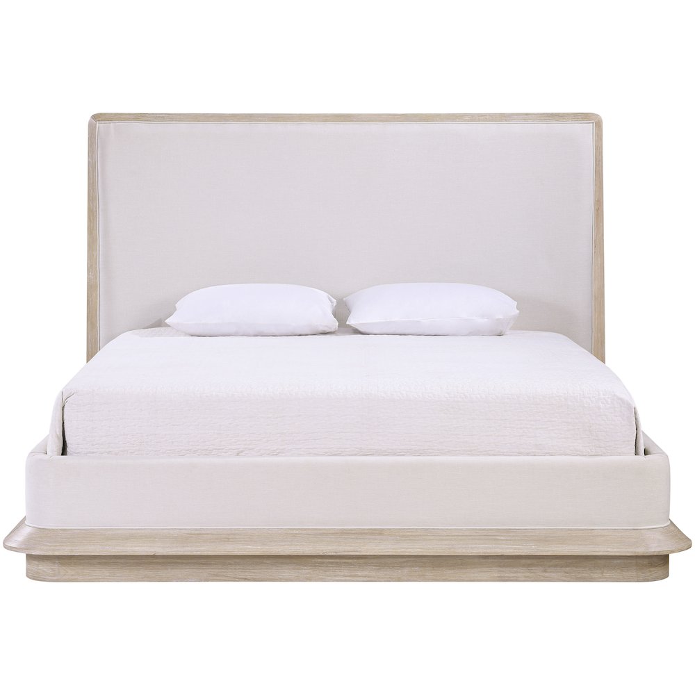 Adagio Natural Fabric Upholstered Queen Bed (3 Boxes)