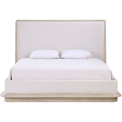 Adagio Natural Fabric Upholstered Queen Bed (3 Boxes)