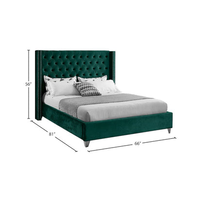 Aiden Green Velvet Full Bed