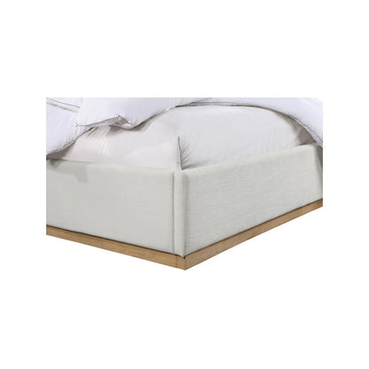 Alfie Cream Linen Textured Fabric King Bed