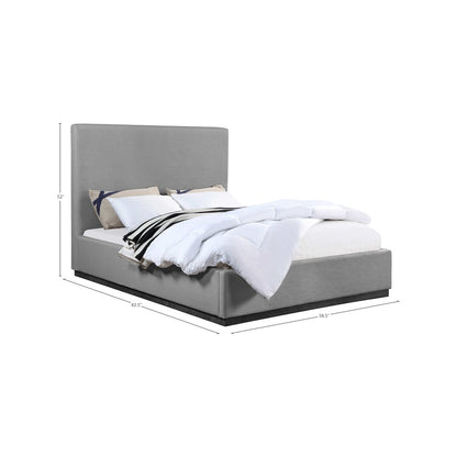 Alfie Grey Linen Textured Fabric Full Bed