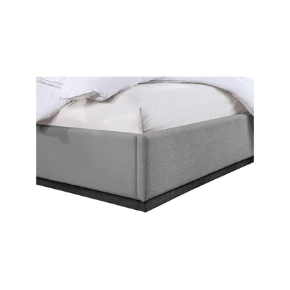 Alfie Grey Linen Textured Fabric Full Bed