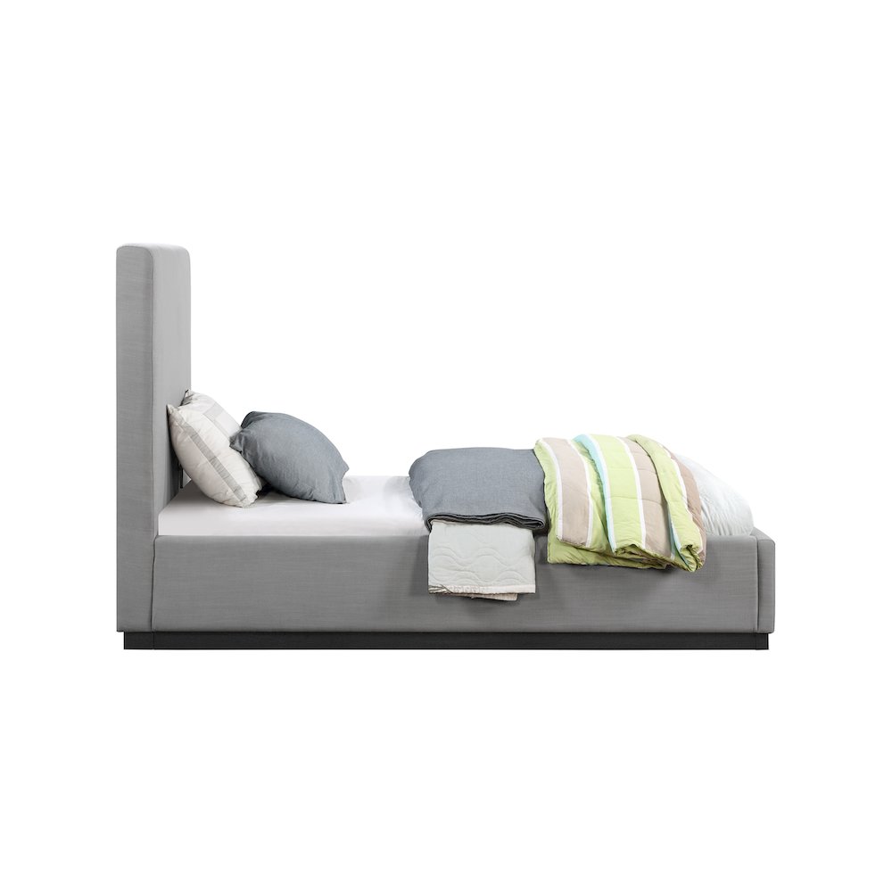 Alfie Grey Linen Textured Fabric Twin Bed