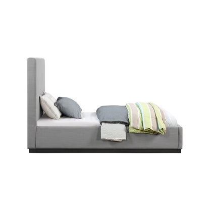 Alfie Grey Linen Textured Fabric Twin Bed