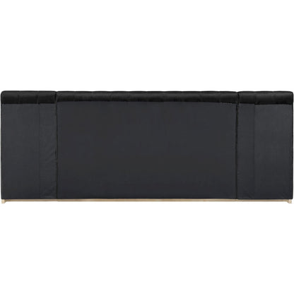 Amara Black Velvet Upholstered King Bed