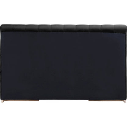 Amara Black Velvet Upholstered King Bed