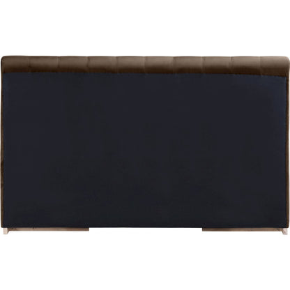Amara Brown Velvet Upholstered King Bed
