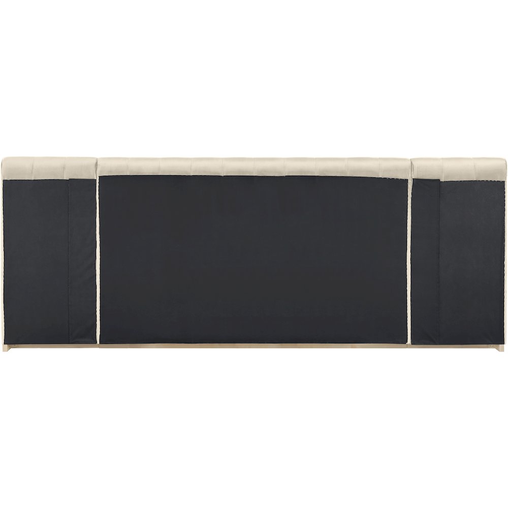 Amara Cream Velvet Upholstered King Bed