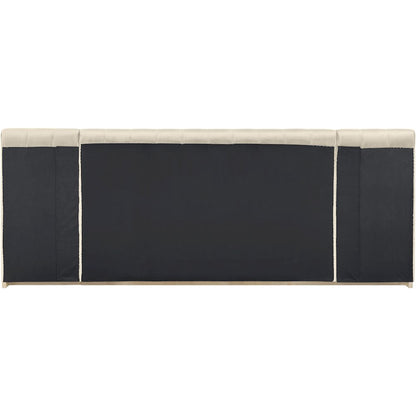 Amara Cream Velvet Upholstered King Bed