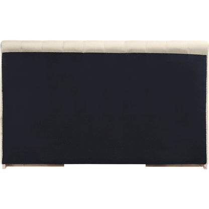 Amara Cream Velvet Upholstered King Bed