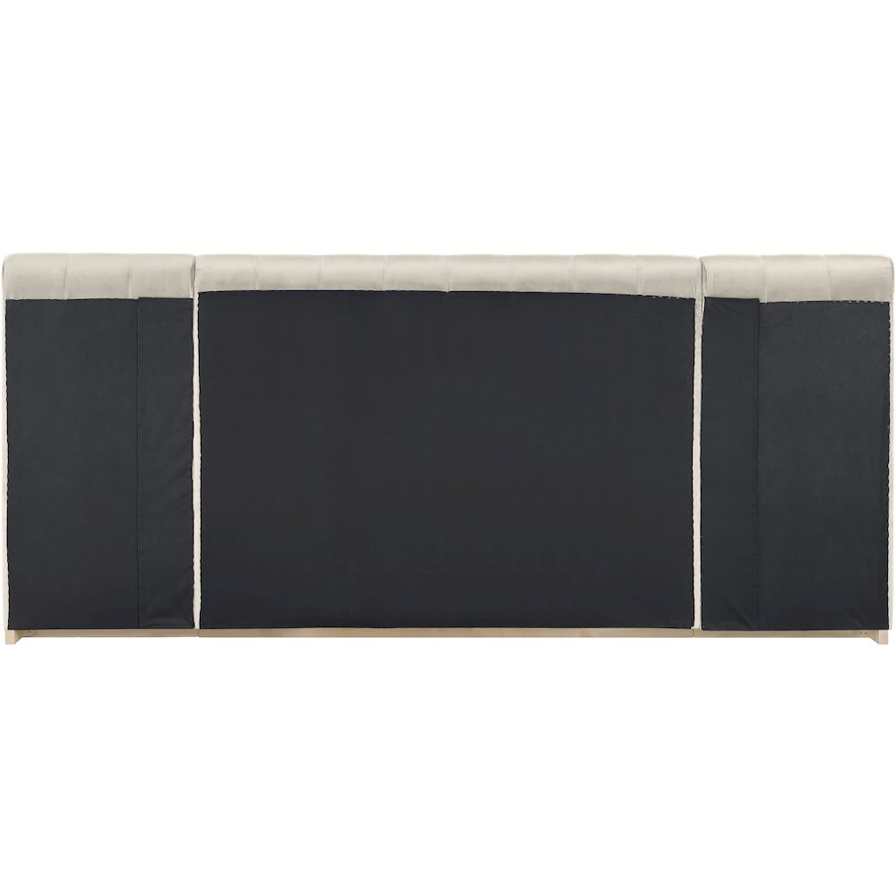 Amara Cream Velvet Upholstered Queen Bed