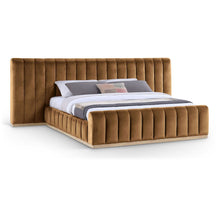Amara Saddle Velvet Upholstered King Bed